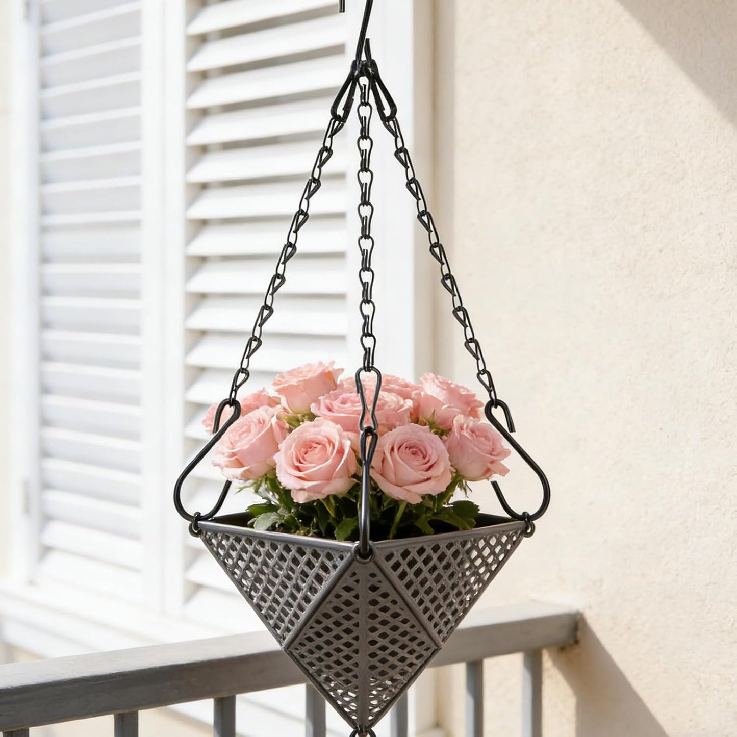 4 Pcs Hanging Chains with Hooks, 10 Inch Small Chain for Hanging Plants, Black Adjustable Plant Chains with Hooks for Baskets, Bird Feeder, Birdbaths, Planters