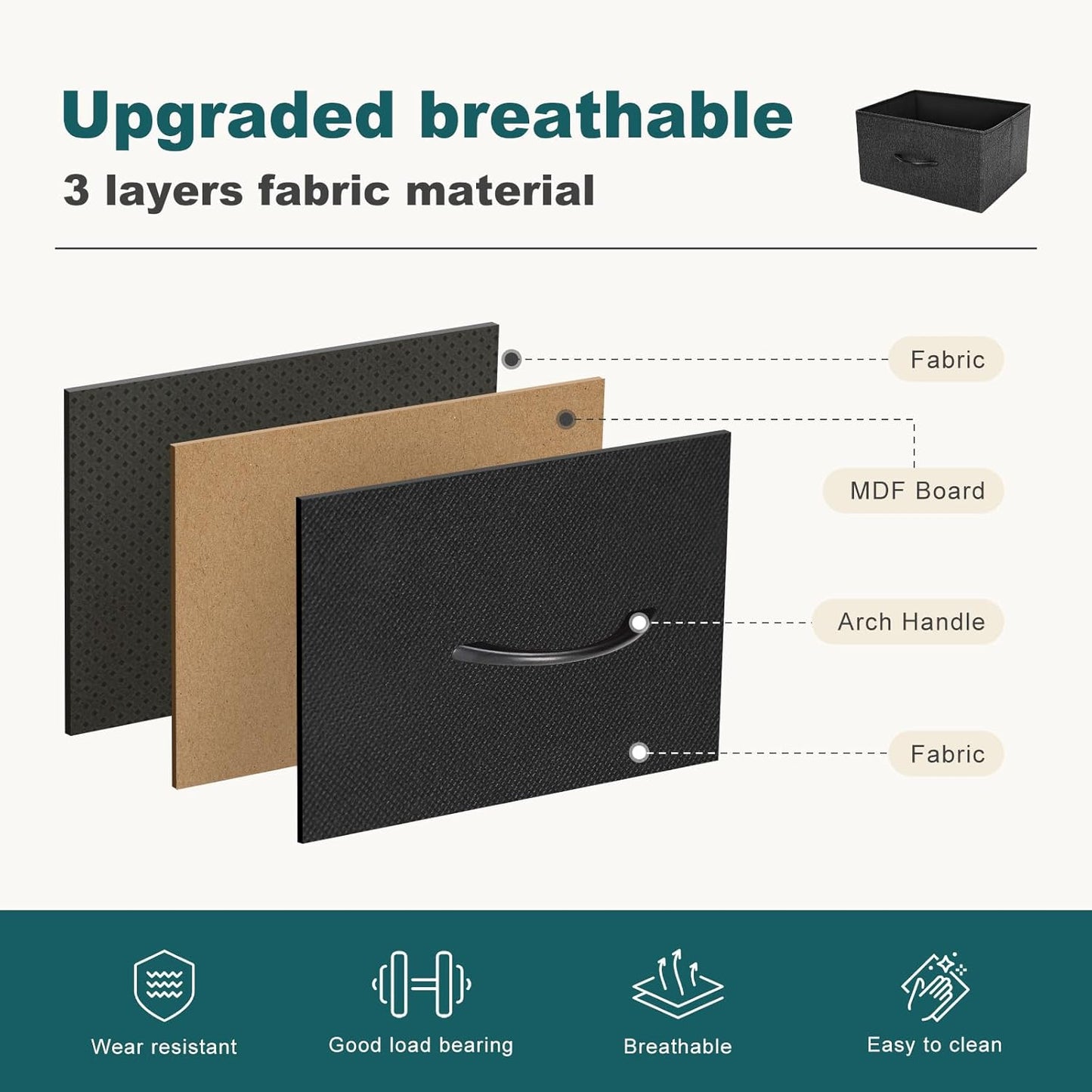 Dresser for Bedroom with 9 Drawers, Anti-Tip Tall Fabric Chests Storag