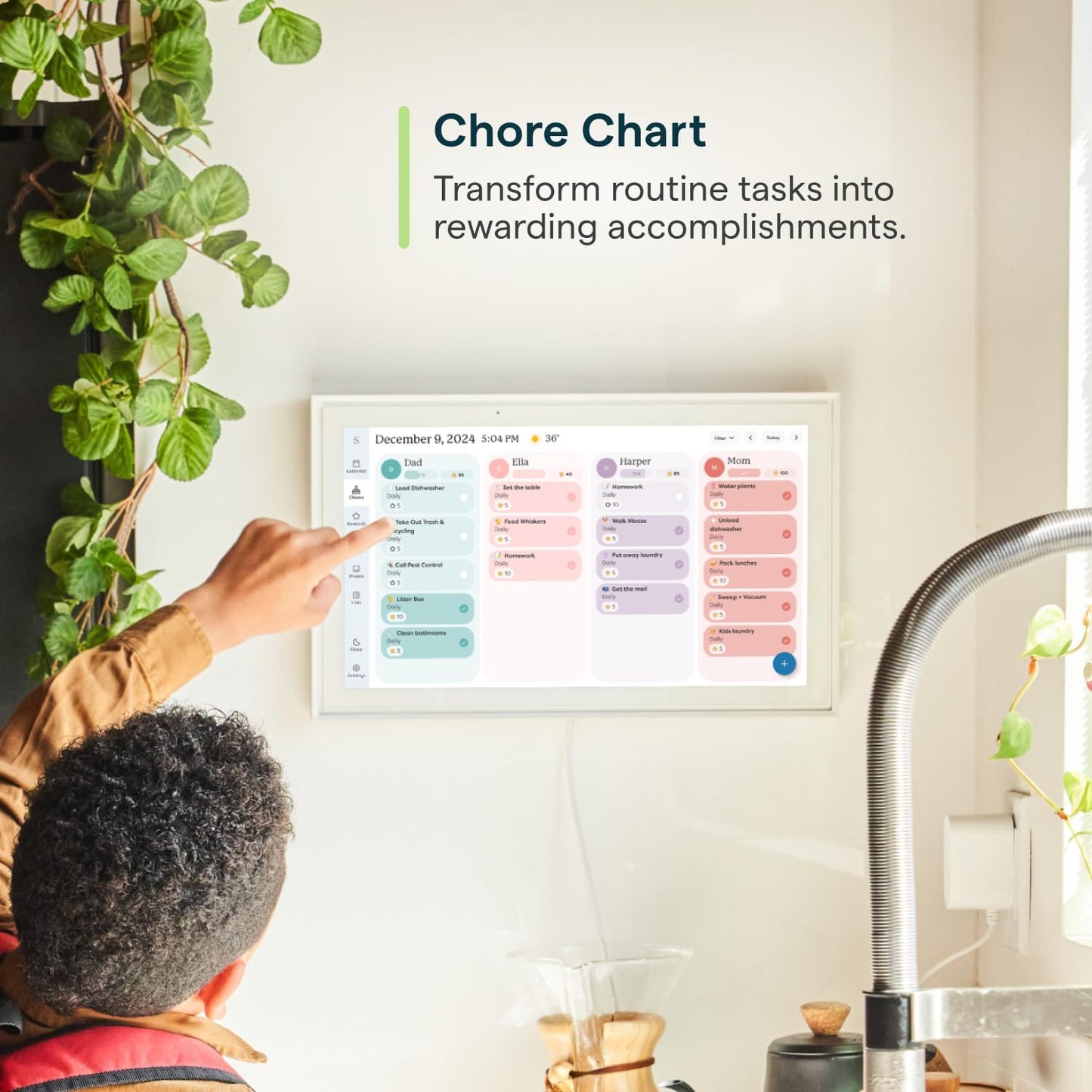 Skylight Calendar: 15-inch Wall Planner Digital Calendar & Chore Chart