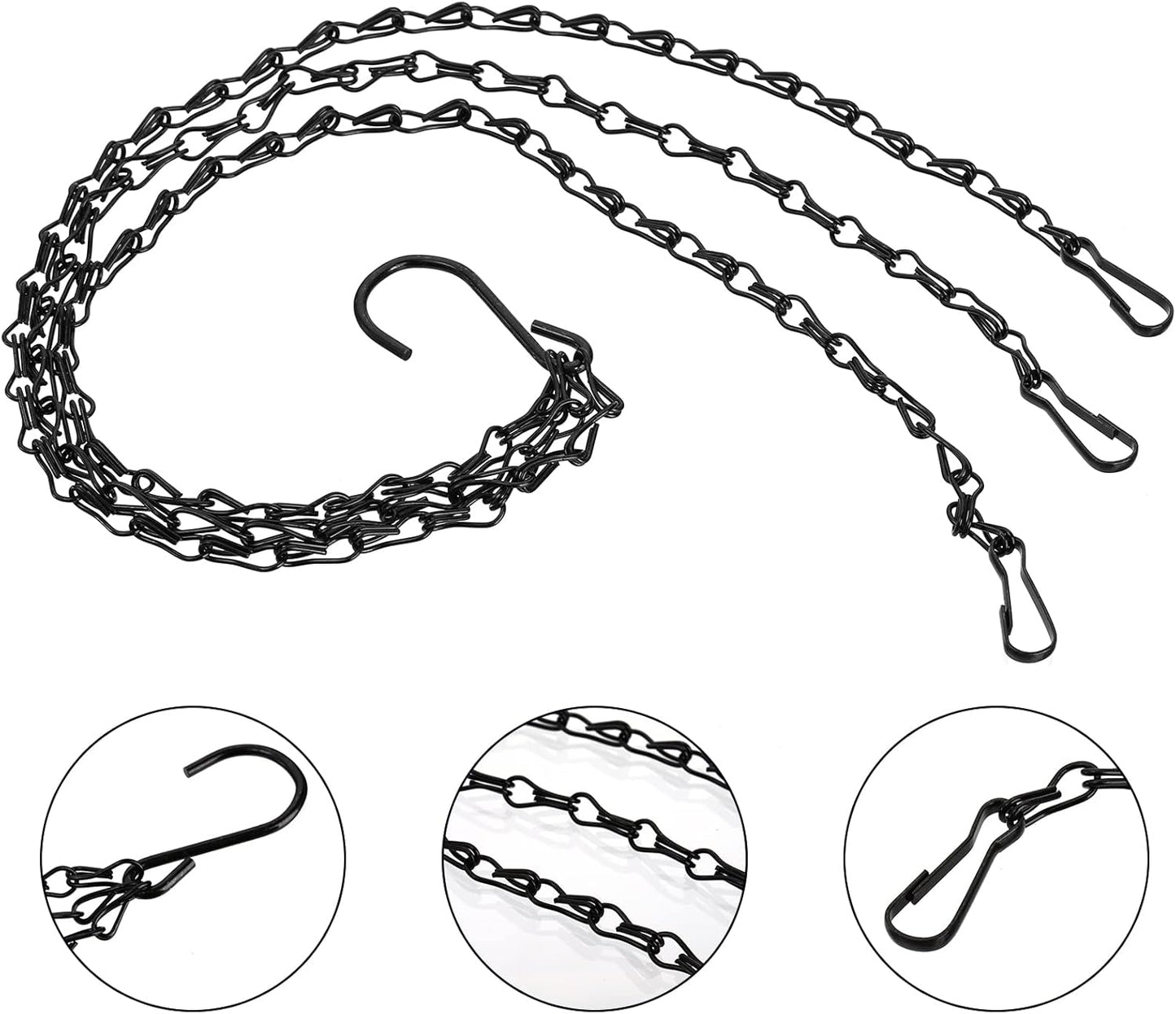 ZOOFOX 9 Pack 22 Inch Hanging Chains, 3 Leads Hanging Chain with Hooks for Plant Flower Pot Basket, Replacement Chain Hangers for Christmas Wreath, Lantern, Bird Feeder, Planter, Indoor