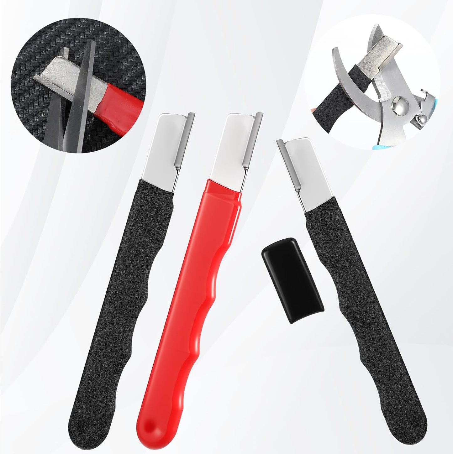 4 Pcs Garden Tool Sharpener, Mini Scissor Sharpener, Portable Knife Sharpener for Garden Tool Trimming Knives Cutter Scissor Blade Axe Clipper Pruners Kitchen Garage Outdoor