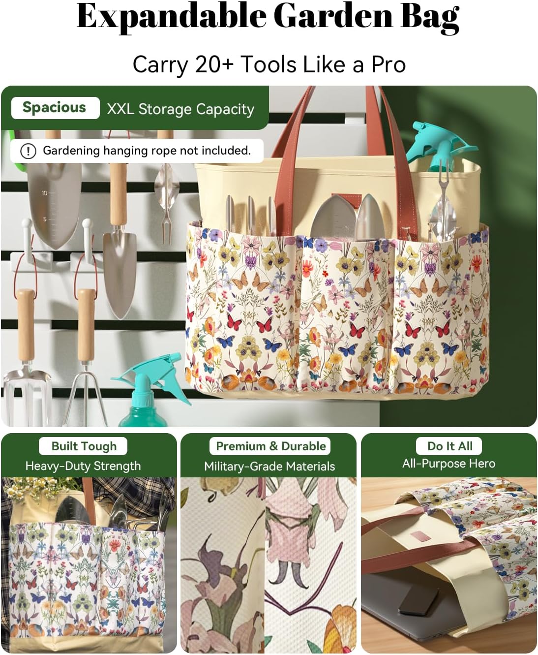 VerdantVibes 9-Piece Garden Tool Set - Heavy Duty Gardening Hand Tools