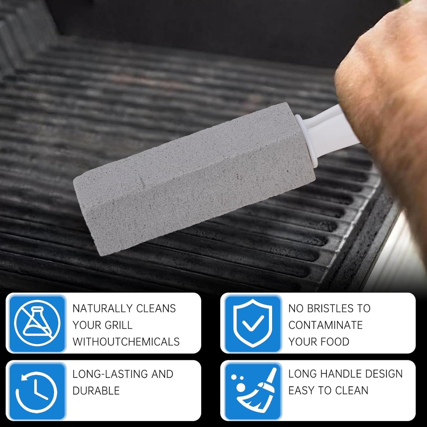 Cleaning Pumice Stone for Stove Grates - 2 Pack to Remove Water Rings 