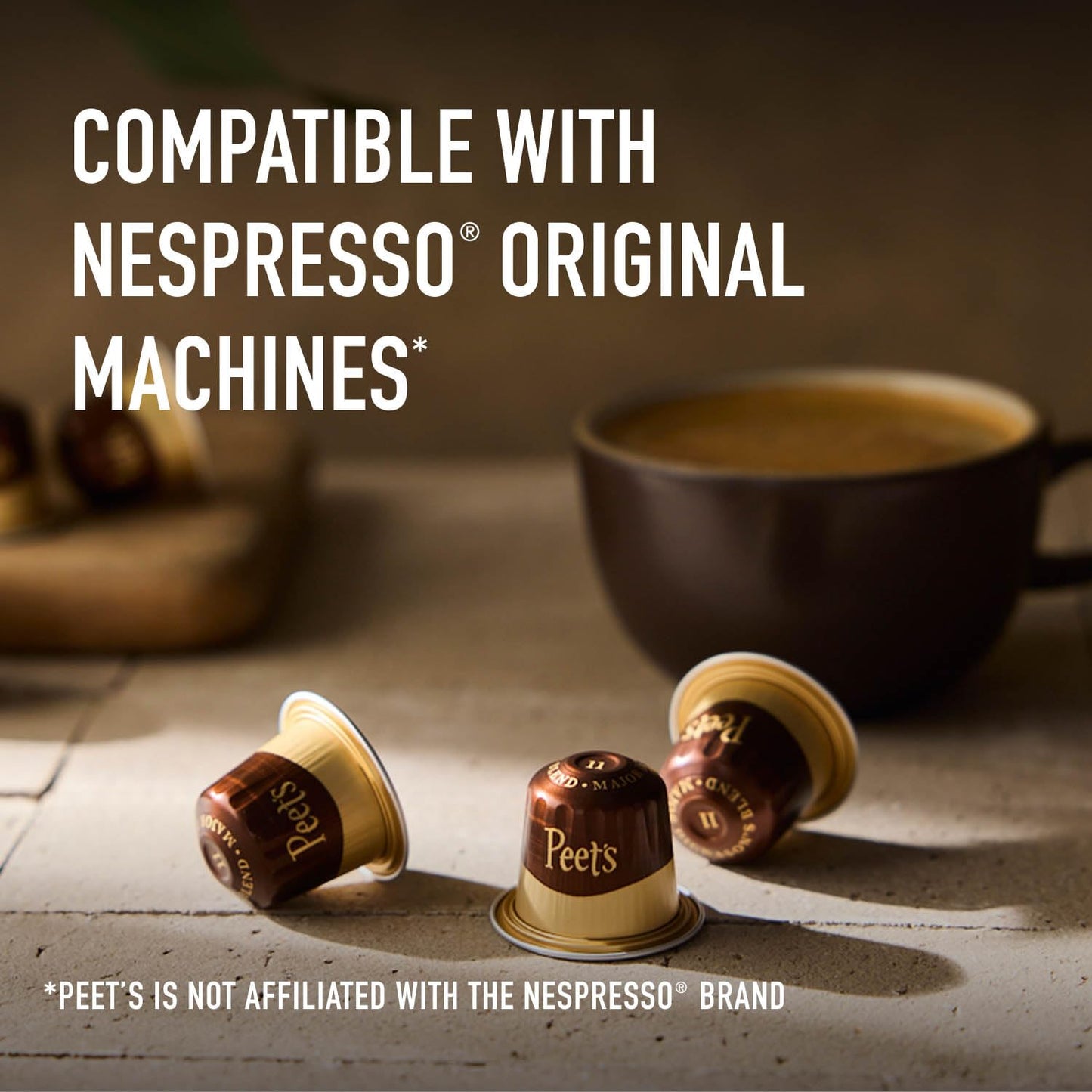 Peet's Coffee, Medium Roast Decaf Espresso Capsules, Compatible with N