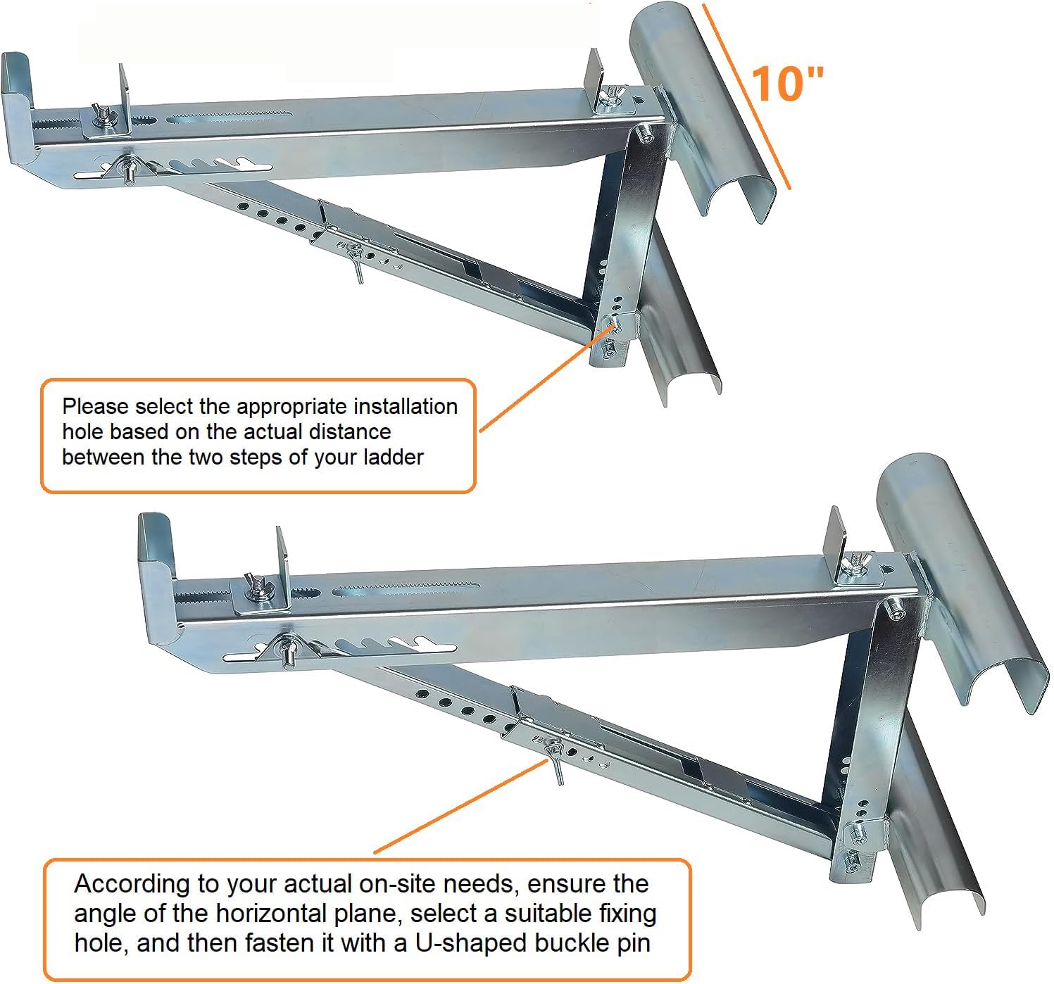 Ladder Jacks Scaffold Bracket, Two-Rung Short Body Extension Ladder Ja