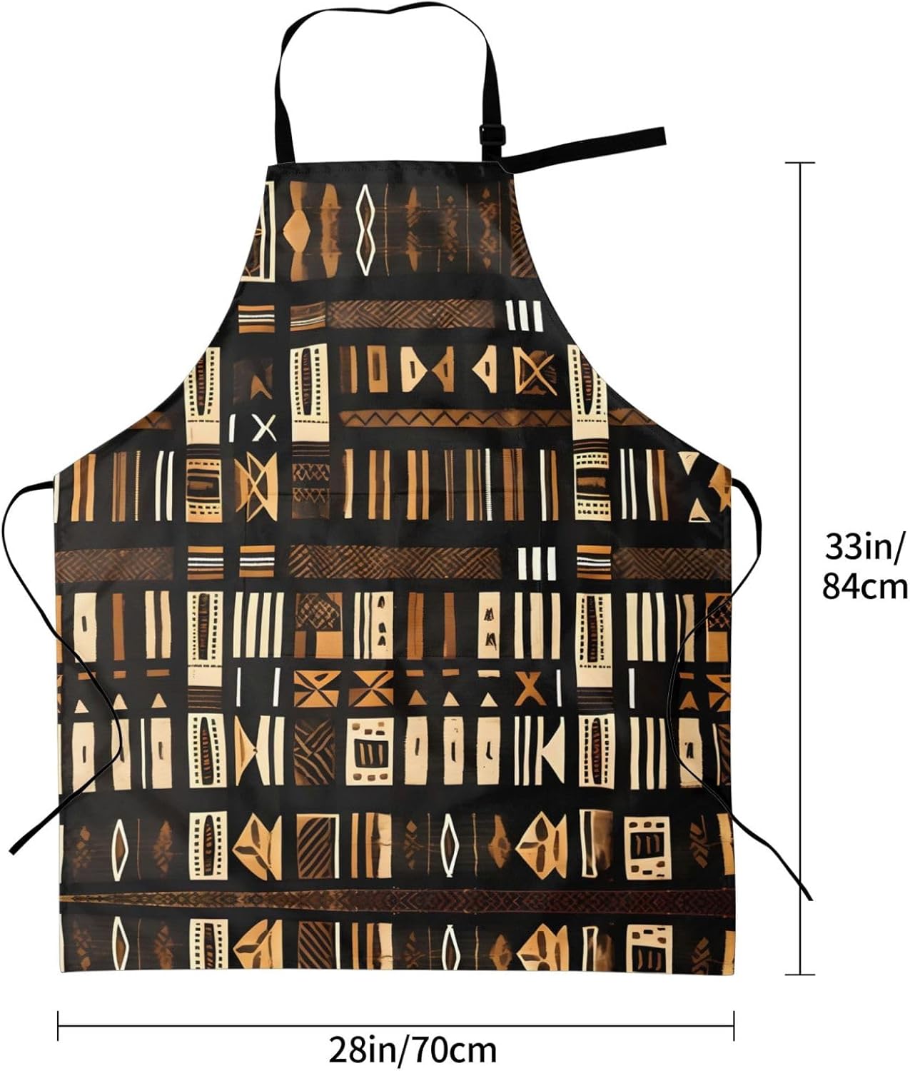 African Mud Cloth Tribal print Waterproof apron with pocket adjustable cooking apron for adult kitchen bibs to bake