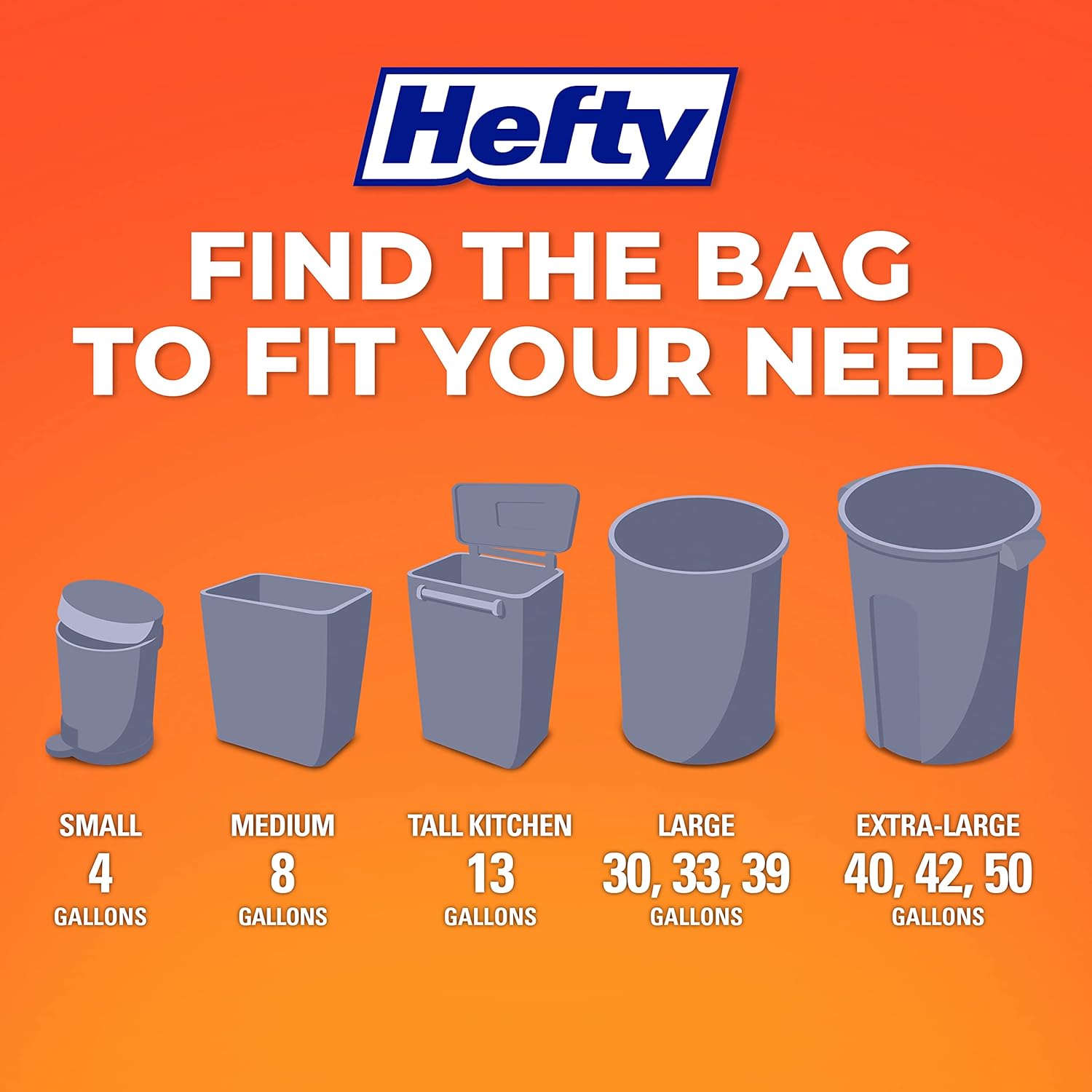 Hefty Medium Trash Bags, Ocean Water Scent, 8 Gallon, 26 Count