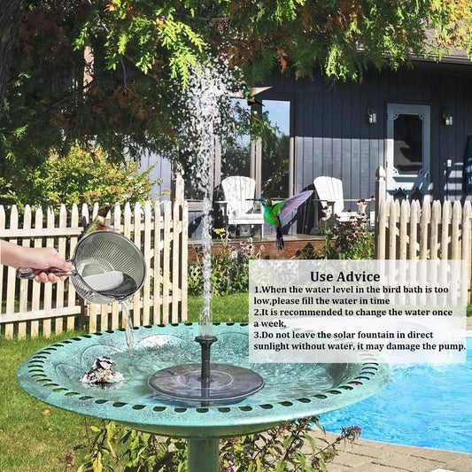 LAWOHO Solar Fountain Pump 1.5W Upgraded Submersible Solar Water Fountain Panel Kit for Bird Bath,Small Pond,Garden and Lawn