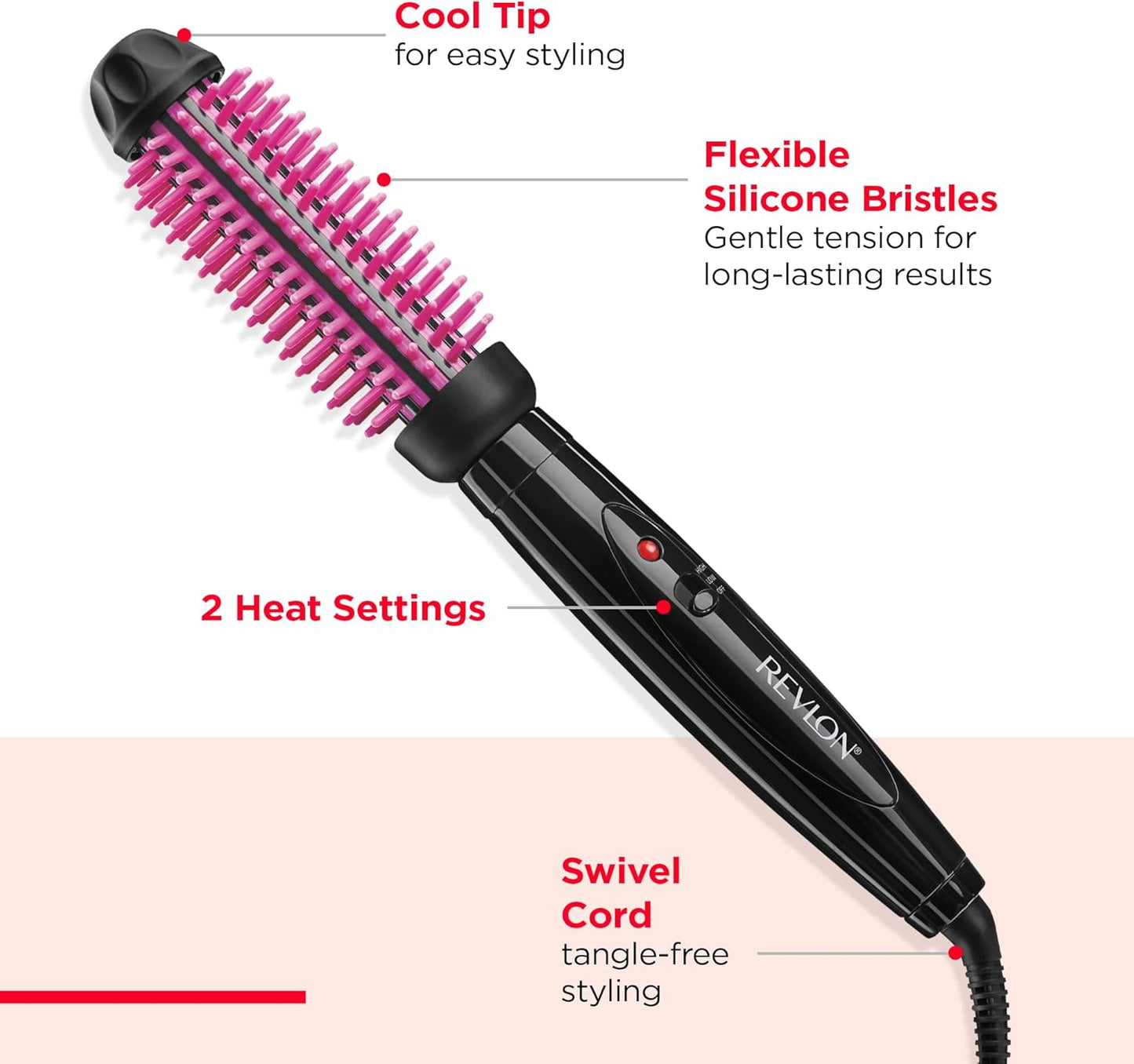 REVLON Silicone Bristle Heated Hair Styling Brush | Fast, Long Lasting