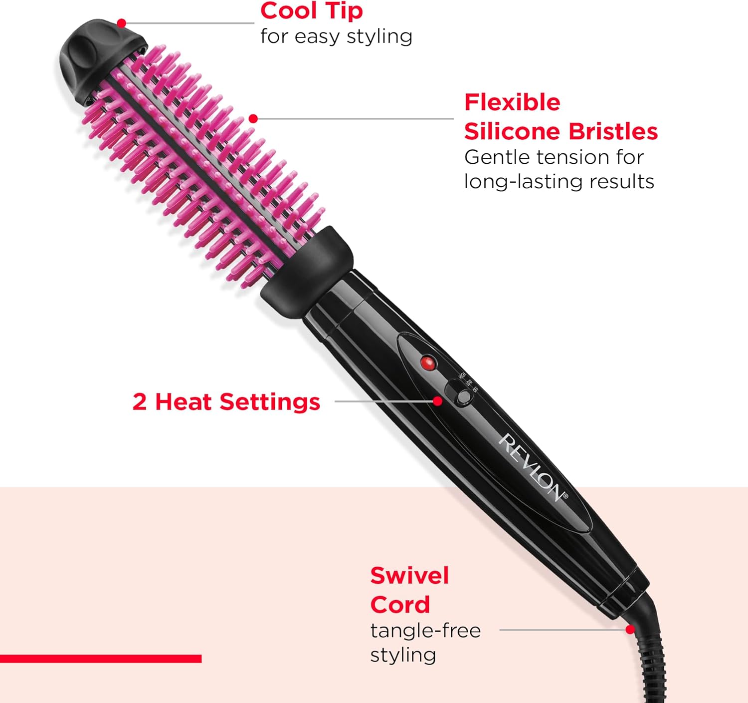 REVLON Silicone Bristle Heated Hair Styling Brush | Fast, Long Lasting