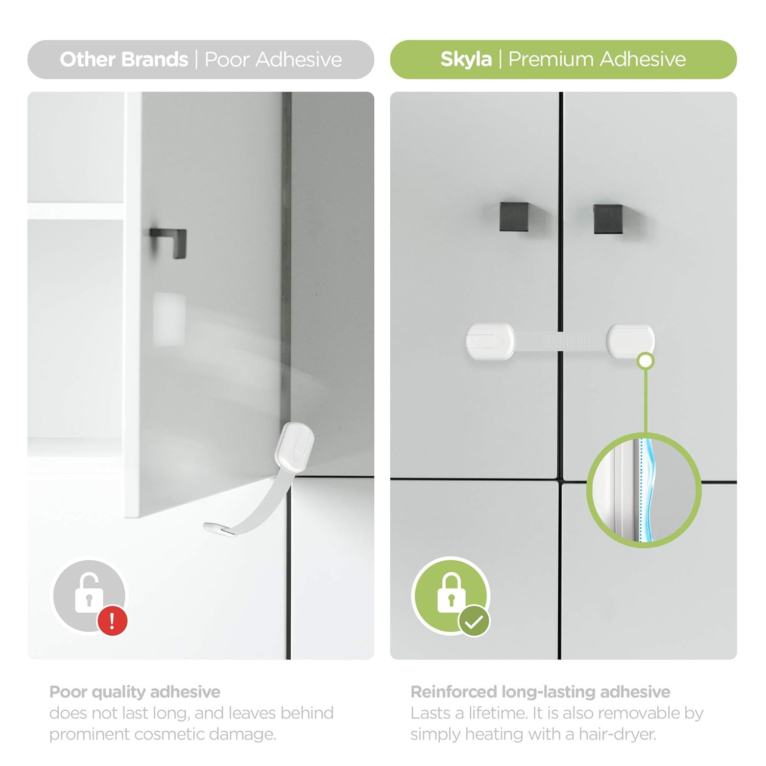 Baby Proofing Child Safety Locks (12 Pack) by Skyla Homes - The Safest