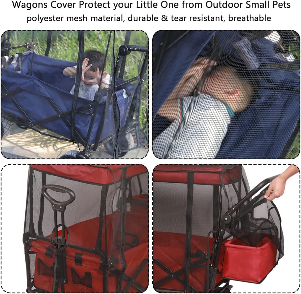 Wagon Net Cover for Outdoor Garden Camping Protective Accessories, with Zippered, 35" Lx20 W