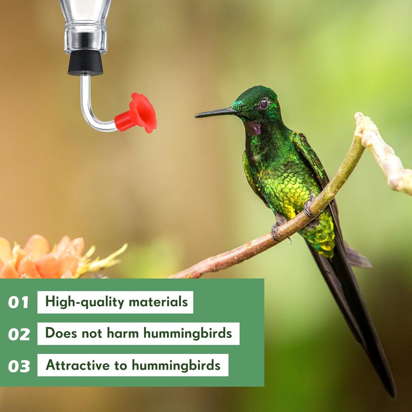 Baderke Hummingbird Feeder Tube with Stopper Handheld Bird Feeder Replacement Parts Drip Resistant Tip Silicone Flowers for Wine Bottle Outdoor Bird Feeders(2 Pcs,Black)