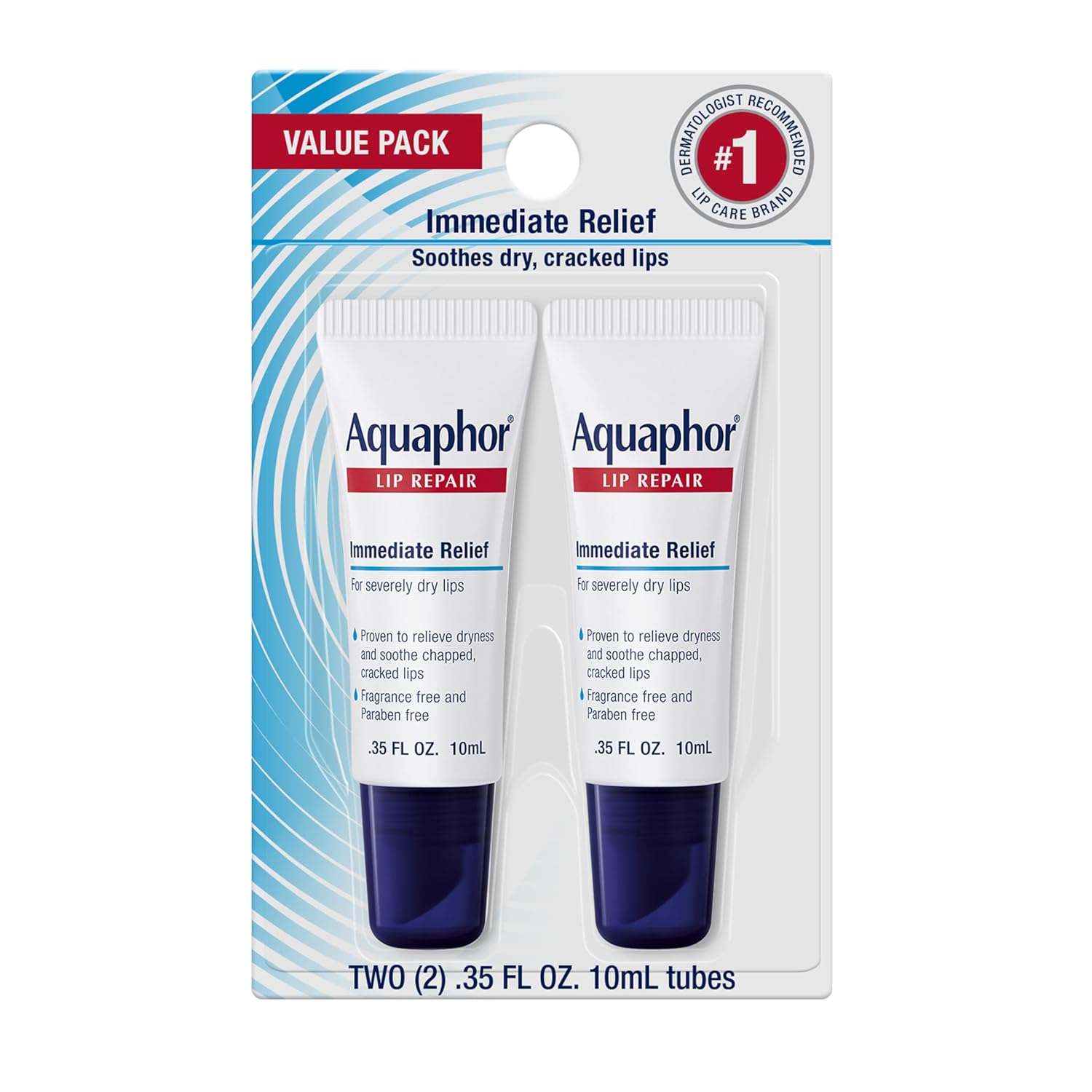 Aquaphor Lip Repair Ointment, Moisturizing Lip Balm Pack, Relieves Dry