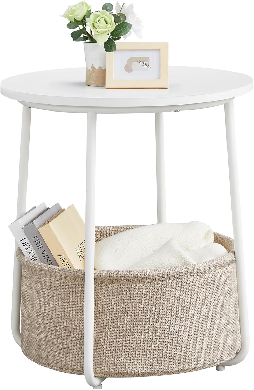 VASAGLE LILEA Collection - Small Round Side End Table, Modern Nightsta