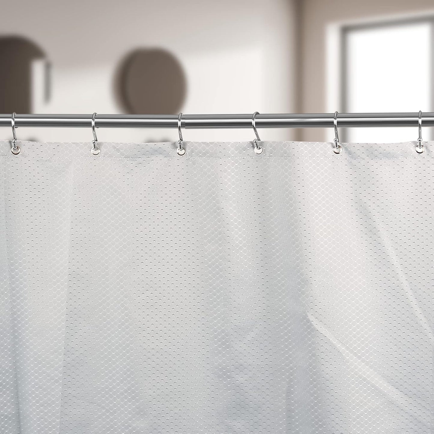 Metal Shower Curtain Hooks, Set of 12, Rust Proof Shower Curtain Hooks Rings, Durable S Shaped Hooks Hangers for Shower Curtains, Kitchen Utensils, Clothes, Towels (Chrome)