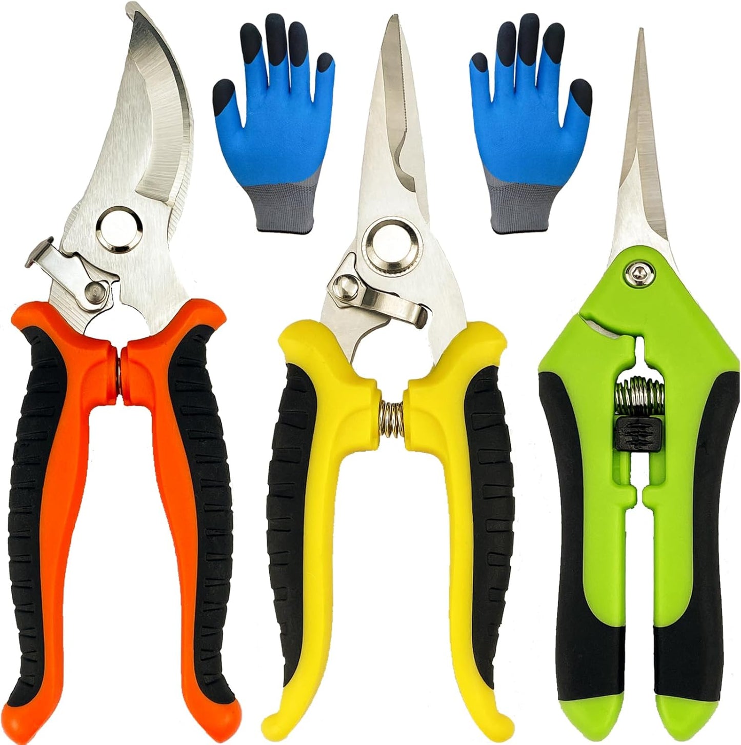 Pruning Shears, 4 Pack Garden Shears with Gardening gloves, Clippers H