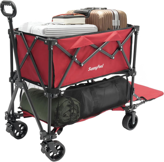 SUNNYFEEL Lightweight 47''L Double Decker Wagon for Sport, 270L Collap
