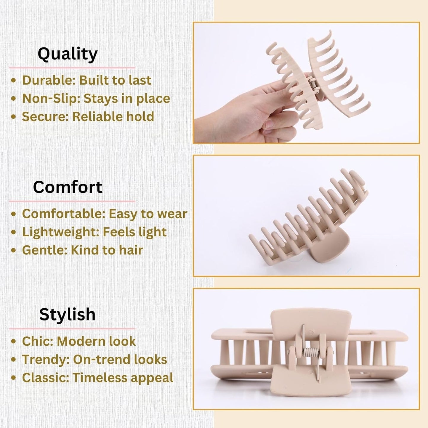LuSeren Hair Clips for Women 4.3 Inch Large Hair Claw Clips for Women 
