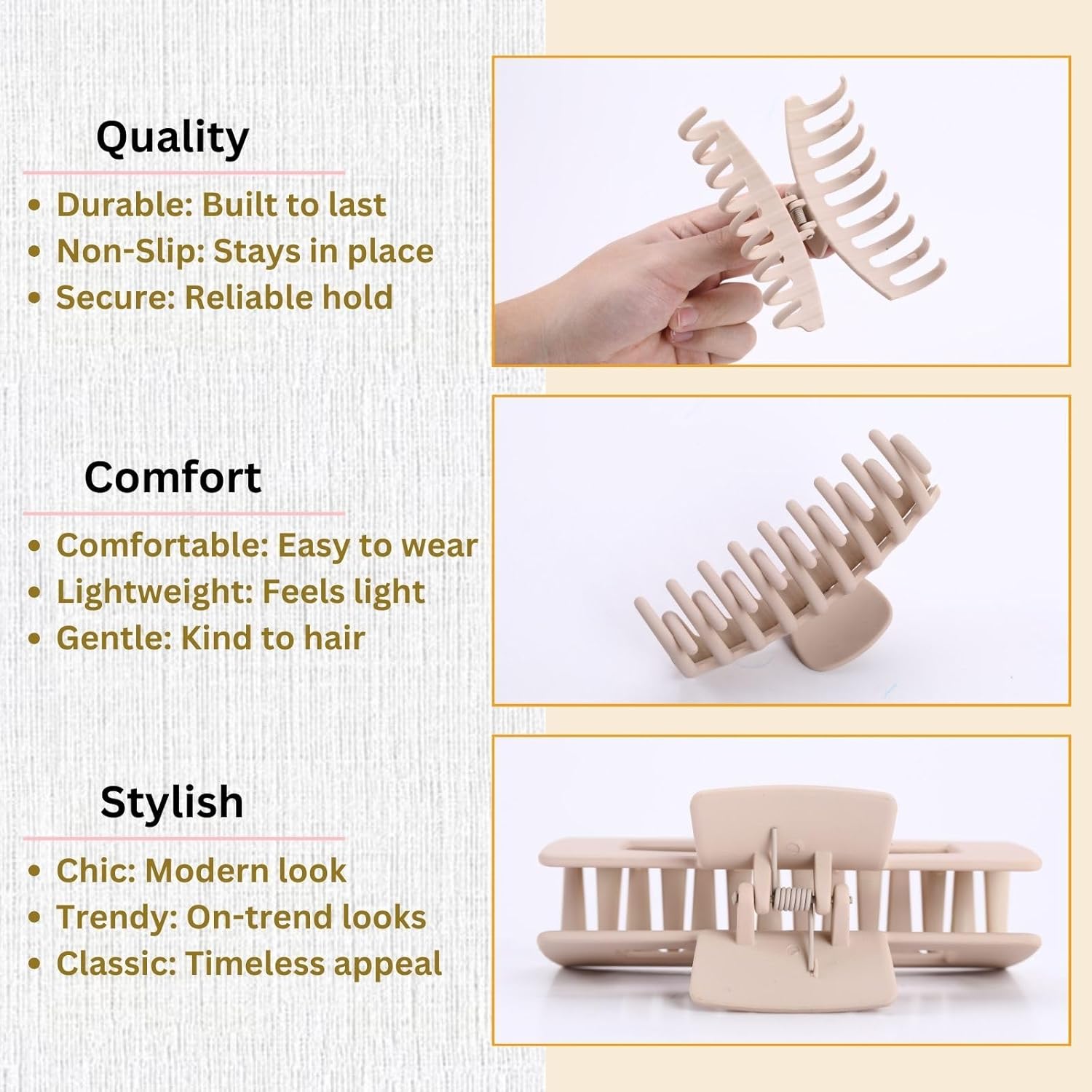 LuSeren Hair Clips for Women 4.3 Inch Large Hair Claw Clips for Women 