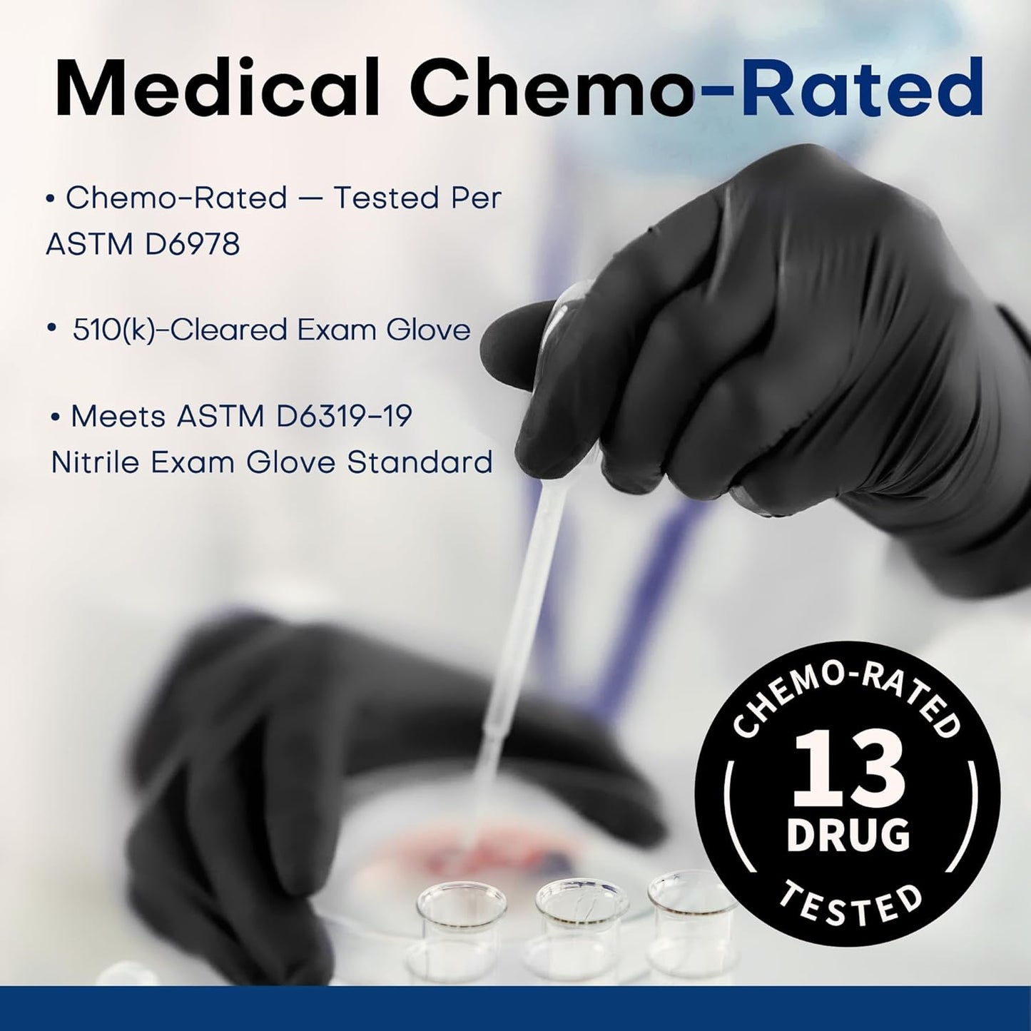 Medical Soft Max™ Black Nitrile Disposable Gloves, 100 Pcs, Latex-Free