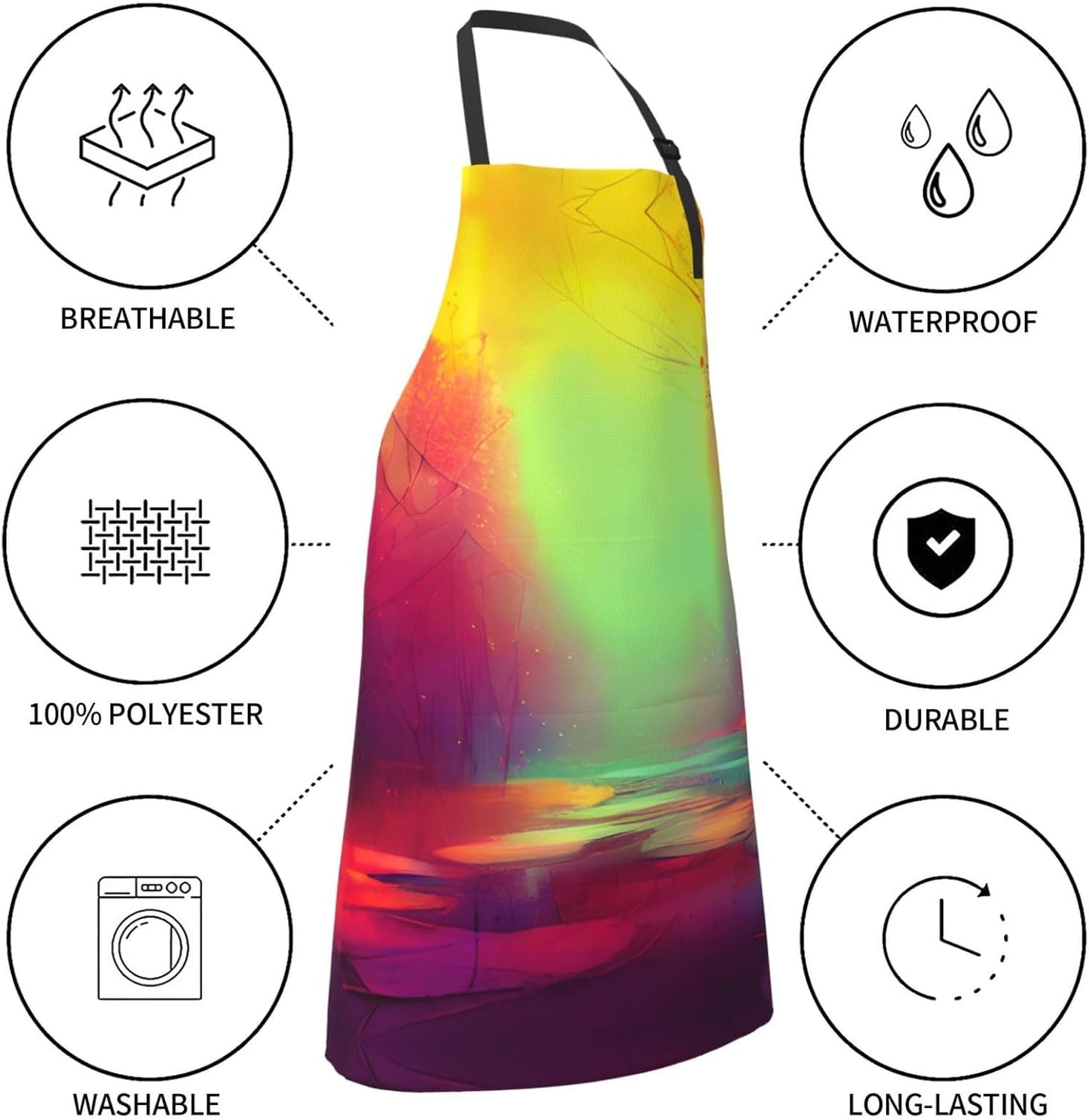 Dream colorful print Waterproof chef's apron with pocket apron for kitchen cooking baking barbecue and gardening
