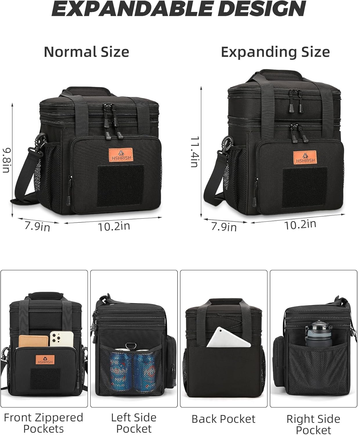 HSHRISH Expandable Large Tactical Lunch Box for Adults, Durable Insula