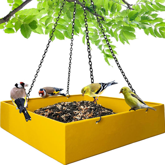 Bird Feeders for Outdoors, Platform Bird Feeder for Outside, Large Capacity 3.5 lbs