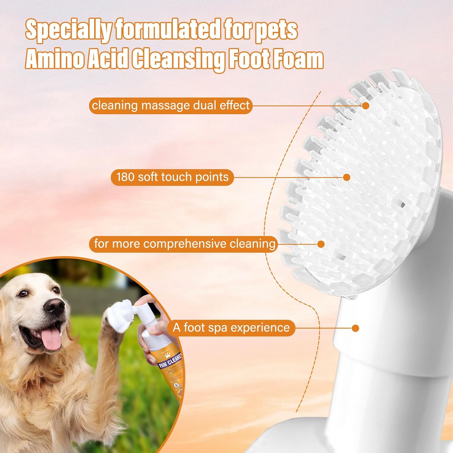 Paw Cleaner for Dogs and Cats,Magic Foam - Clean Paws No-Rinse Foaming