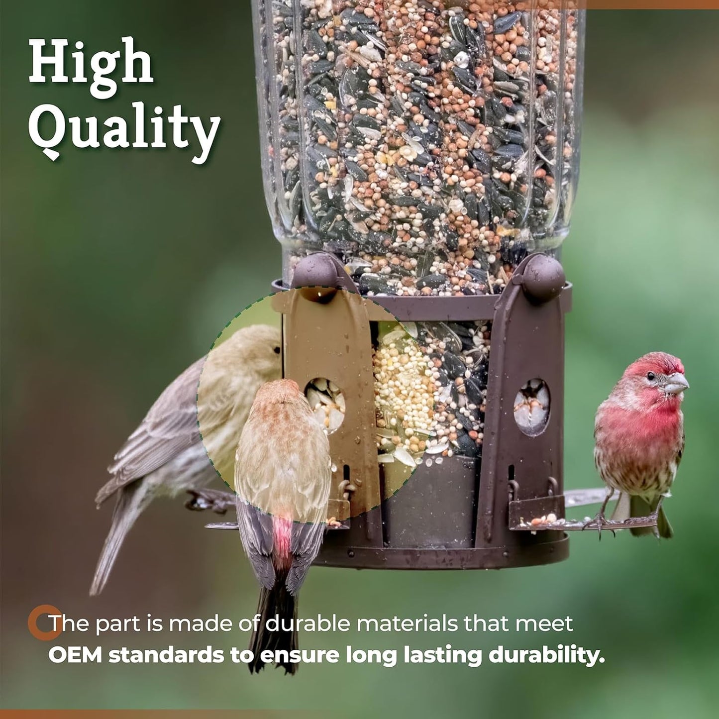 Bird Feeders Replacement Parts for Perky Pet Feeders, Outdoor Bird Feeder Accessories for FlexPort Wild Birds Feed Replacement Ports, 334-1SR, 4 Pack