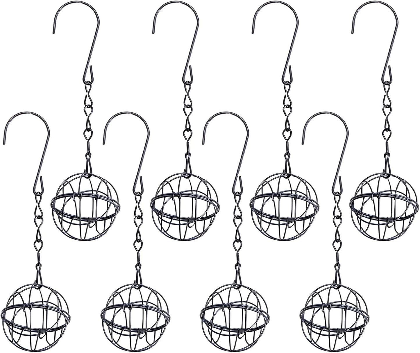 Weatherproof Bird Feeder - Metal Heavy Duty Sphere, Rust-Resistant Hanging Cage with Spiral Design, Decorative Suet Holder, Outdoor Ball Bird Feeders Food Station for Finches Robins Sparrows Backyard