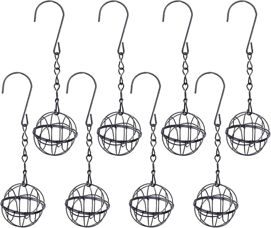 Weatherproof Bird Feeder - Metal Heavy Duty Sphere, Rust-Resistant Hanging Cage with Spiral Design, Decorative Suet Holder, Outdoor Ball Bird Feeders Food Station for Finches Robins Sparrows Backyard