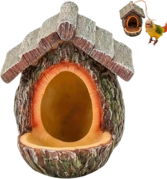 Bird Feeders for Outdoors Hanging Birdfeeder Treehouse Shape Hanging Bird Feeder with Hole Waterproof Resin Feeders for Outdoors Garden Patio 3.9x5.1x4.7 inch
