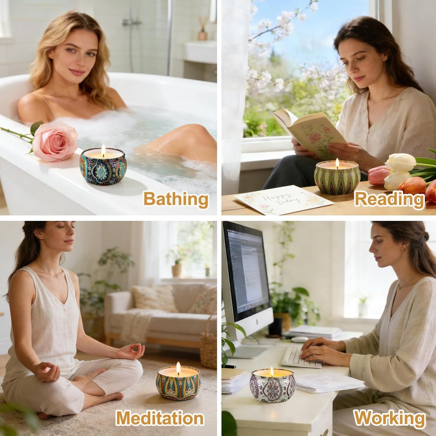 Scented Candles Gift Set,12 Pack Candles for Home Scented, 300 Hour Long-Lasting Soy Wax Aromatherapy Candle Set, Spring Home Refresh & Housewarming Gifts for Women