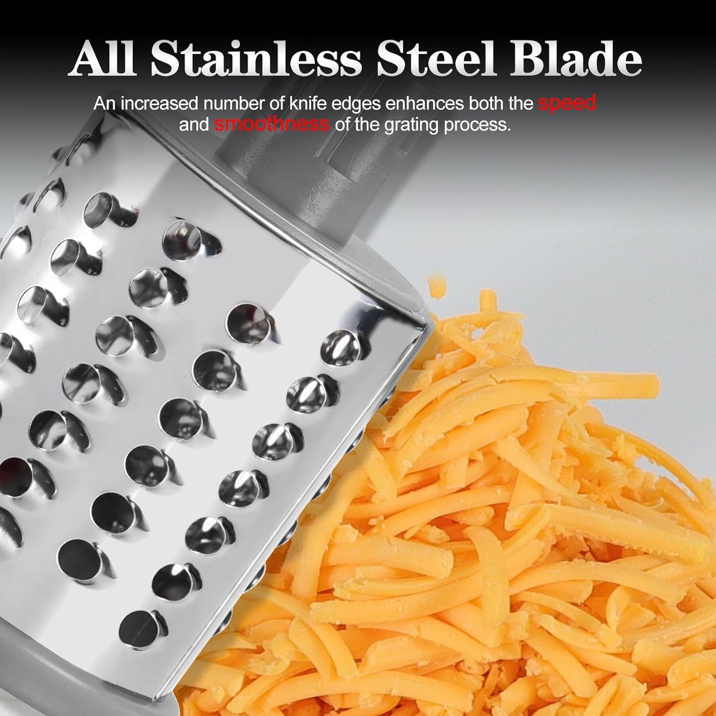 Ourokhome Rotary Cheese Grater Hand Crank, Kitchen Shredder Speed Mand