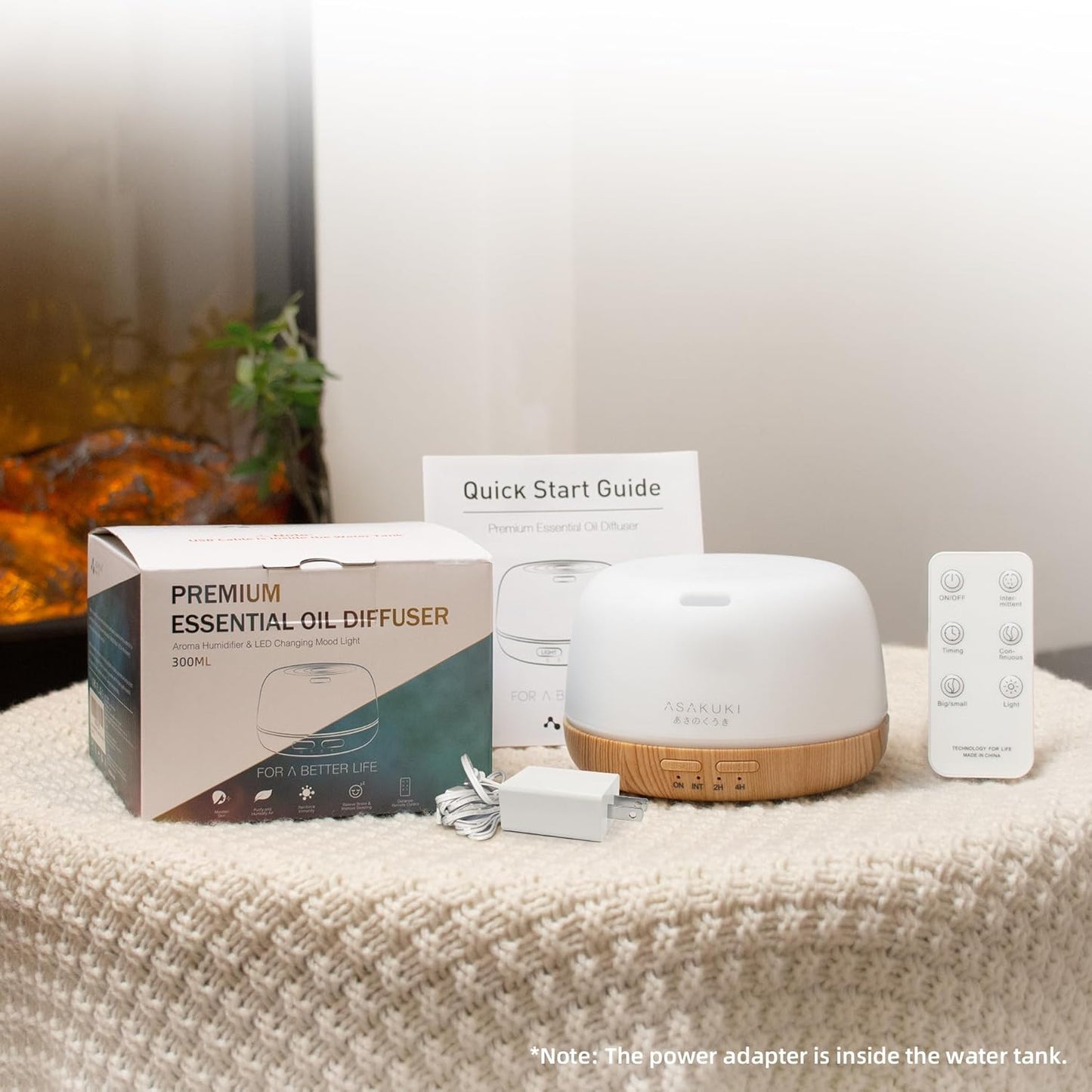 ASAKUKI Essential Oil Diffuser, 300ml Ultrasonic Aromatherapy Oil Humi