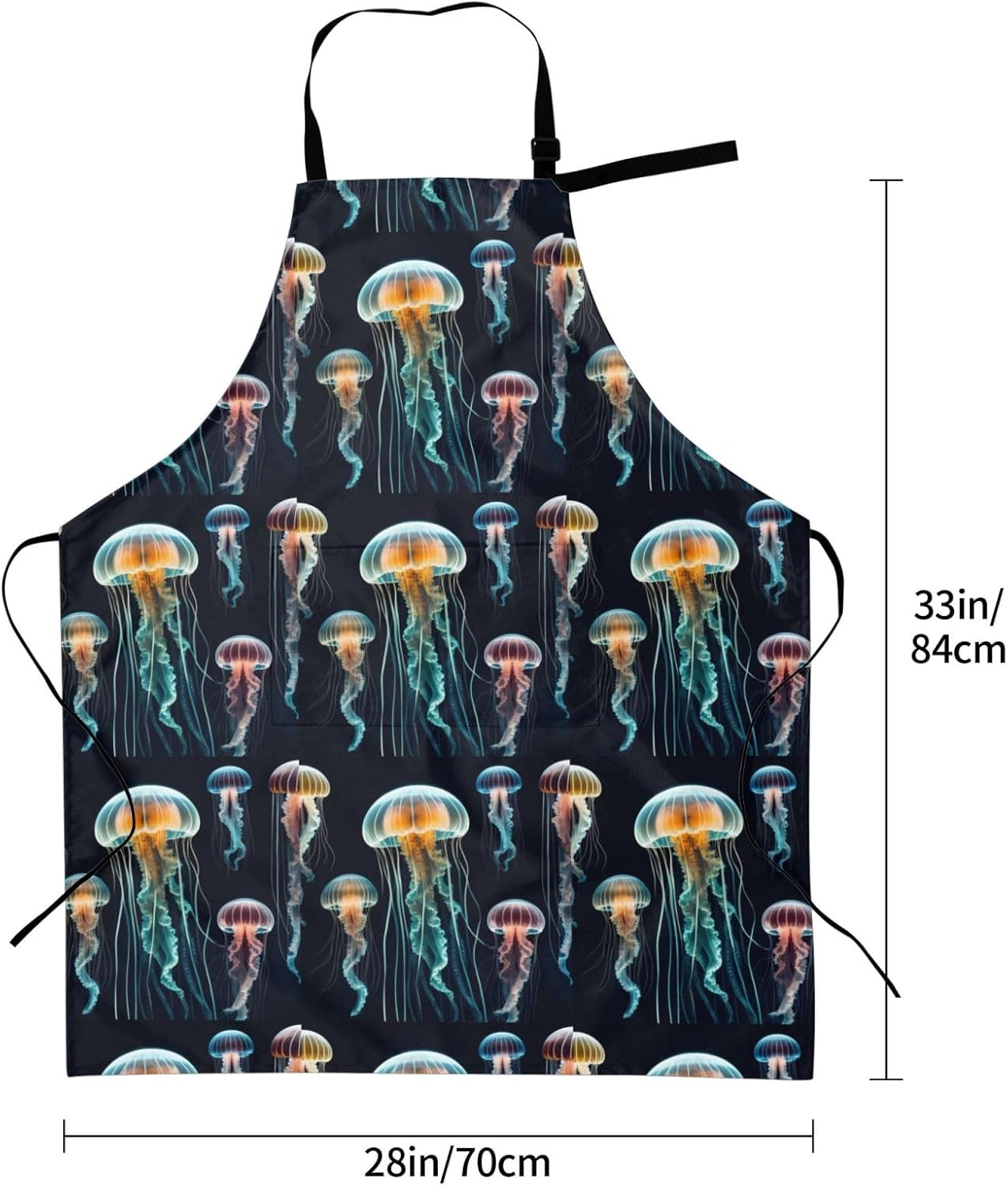 YANYU Jellyfish ocean Print 28x33 In Kitchen Apron Stylish Chef Apron 