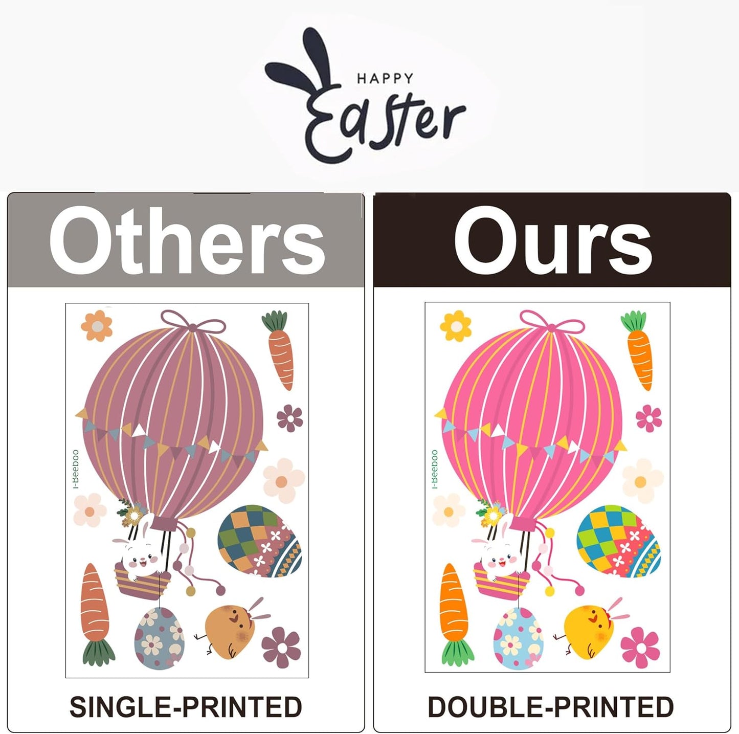 Easter Window Clings Decorations for Glass Window Stickers Decal