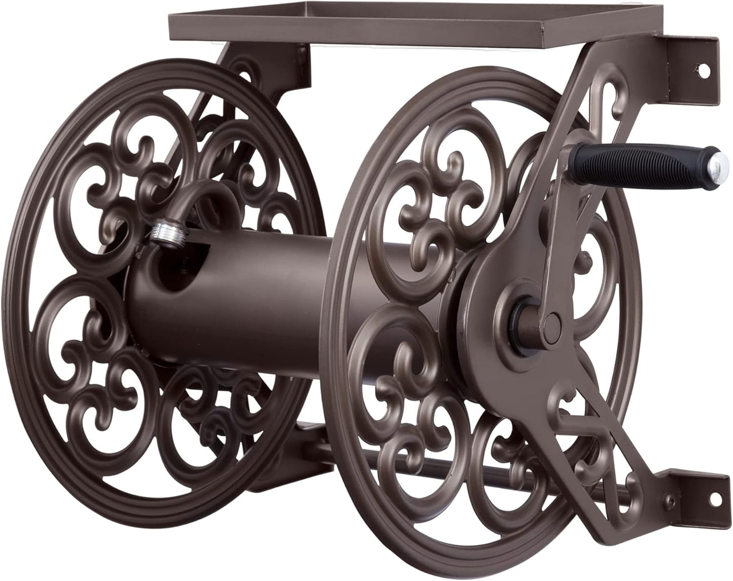 Liberty Garden 708 Steel Decorative Wall Mount Garden Hose Reel, Holds