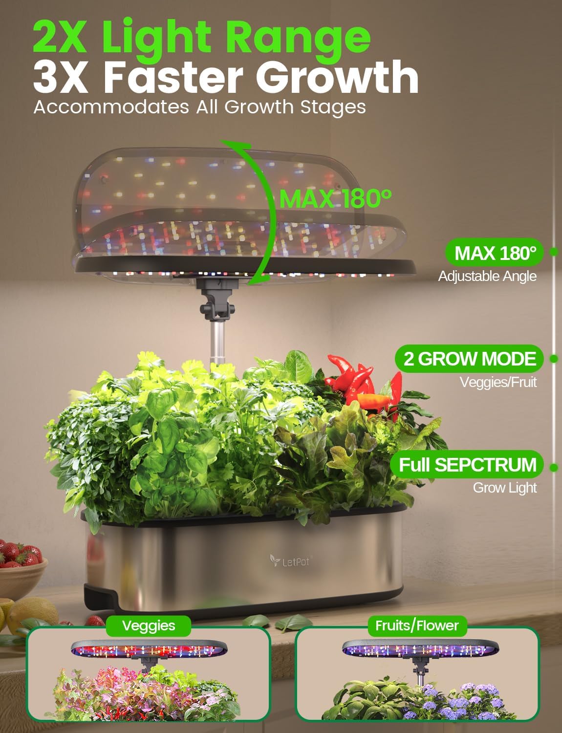 LetPot LPH-SE Hydroponics Growing System, 12 Pods Smart Herb Garden Ki