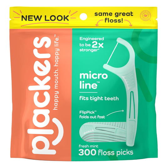 Plackers Micro Line Dental Floss Picks, Fold-Out FlipPick, Tuffloss, E
