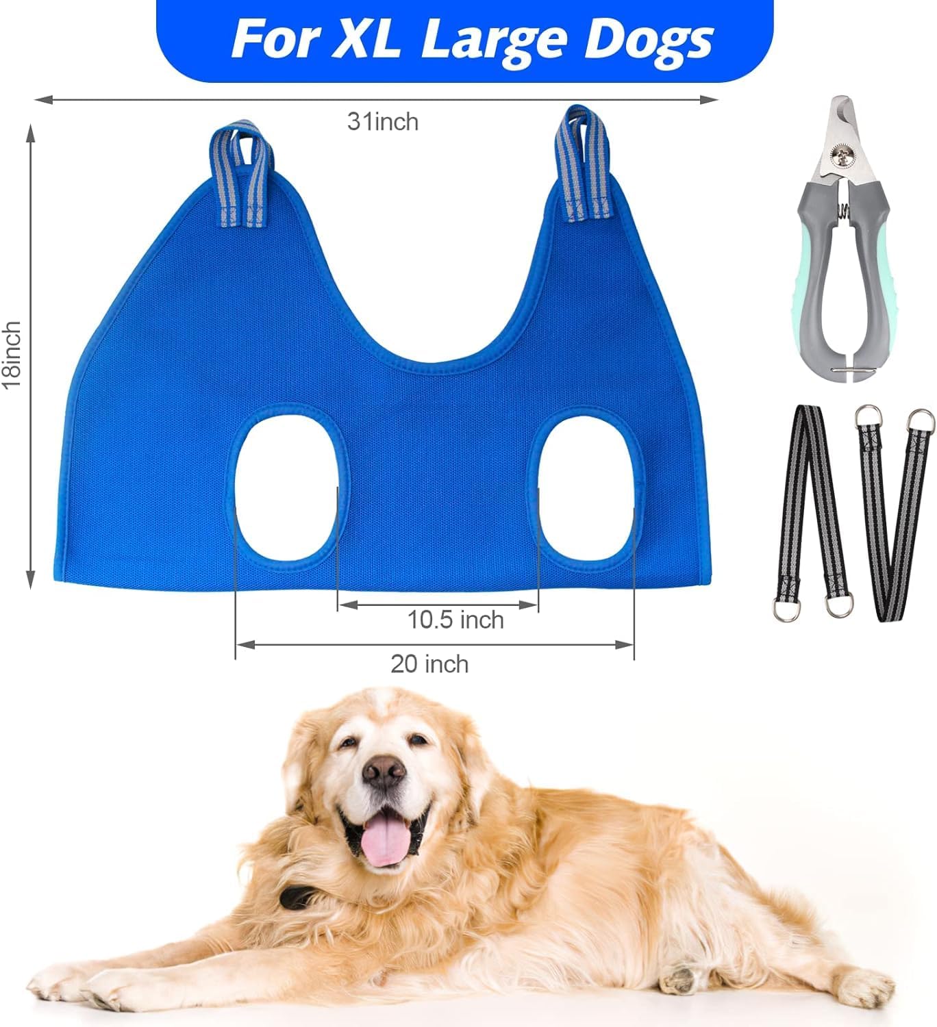 Pet Grooming Hammock with Nail Clippers/Nail Trimmers/Grooming Scissor