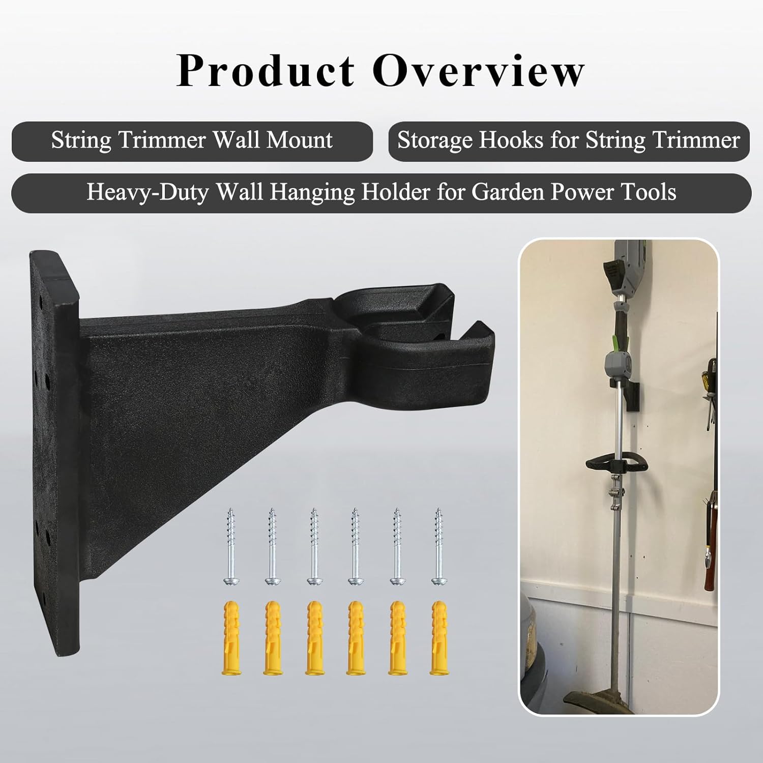 Premium Heavy-Duty Wall Hanging Holder for Garden Power Tools, Garage 
