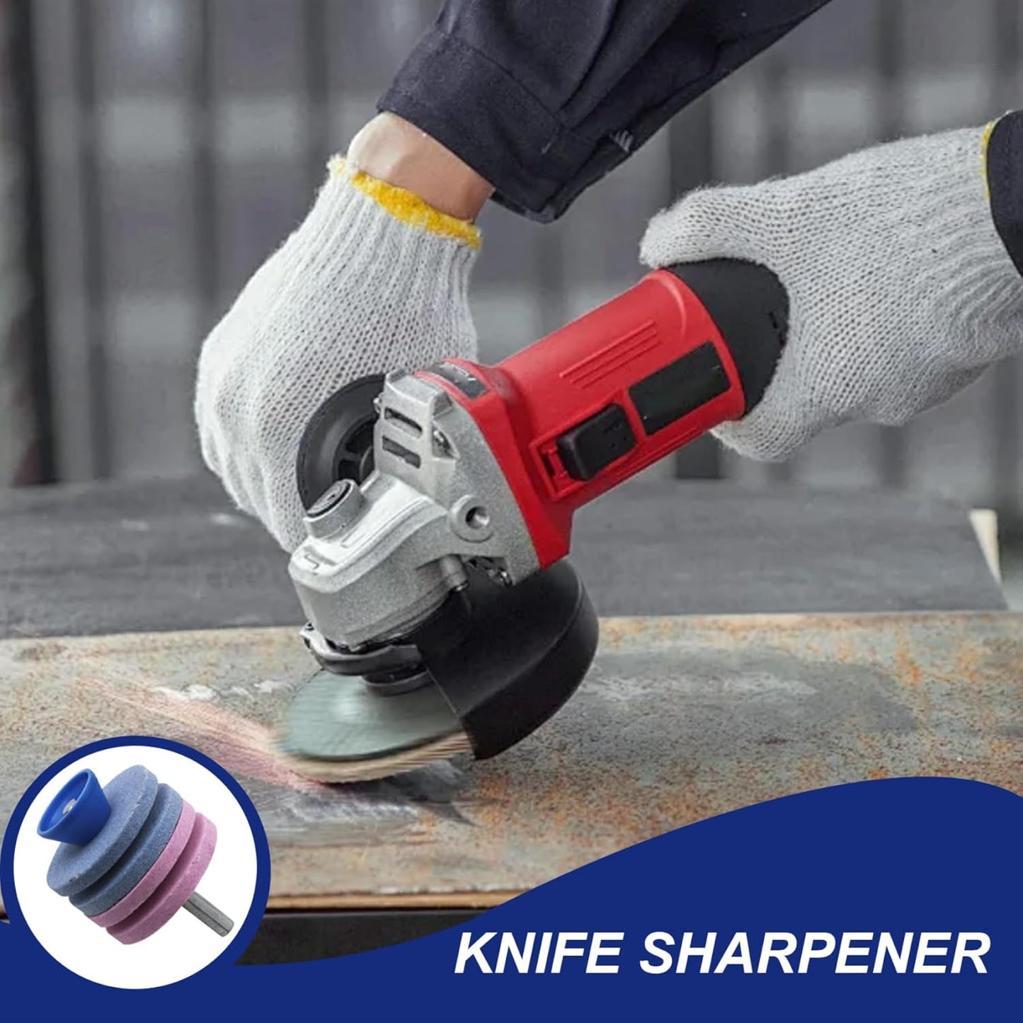 Garden Tool Sharpener, Four Layers Lawnmower Blade Sharpener, Grinding