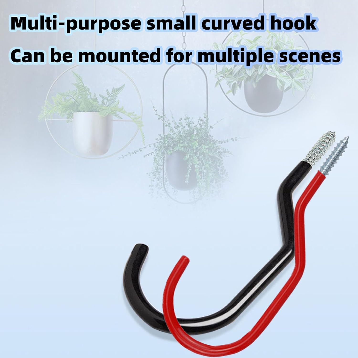 Heavy Duty Bike Hooks for Garage Ceiling - 6-Pack (Red) Storage Hooks 