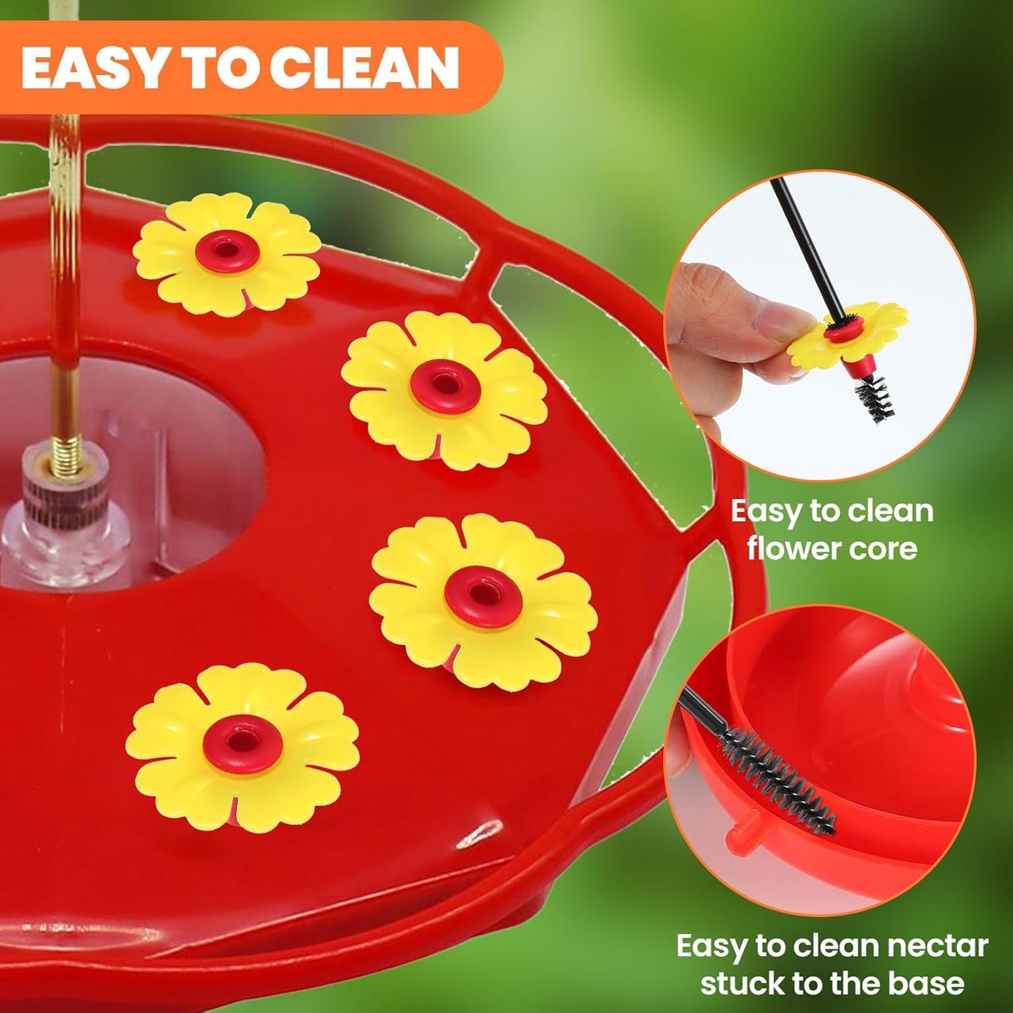 30 Pcs Hummingbird Feeder Replacement Flowers, Yellow Pet Replacement 