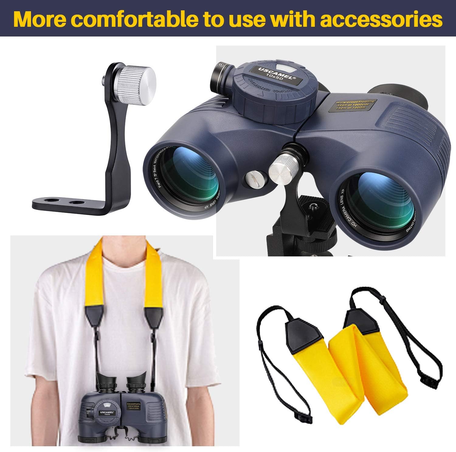 USCAMEL 10x50 Marine Binoculars for Adults, Waterproof Binoculars with