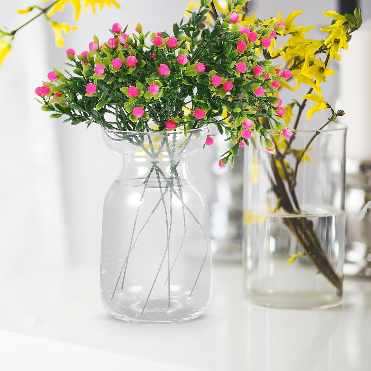 Milisten Glass Vase Hydroponic Flower Vase Small Glass Planter Pot Water Plant Holder for Home Décor Wedding Centerpieces and Bookshelf Decoration