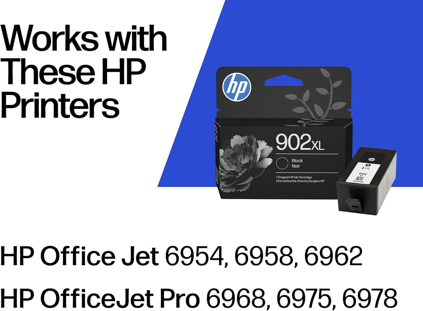 HP 902XL Black High-Yield Ink Cartridge Printers | Works with Printer 