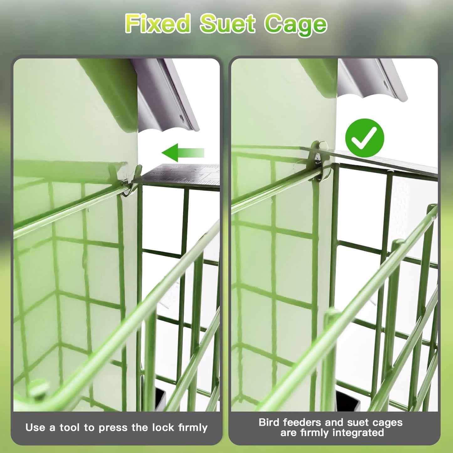 Bird Feeders for Outdoors Hanging, Metal Bird Feeder with Double Suet 